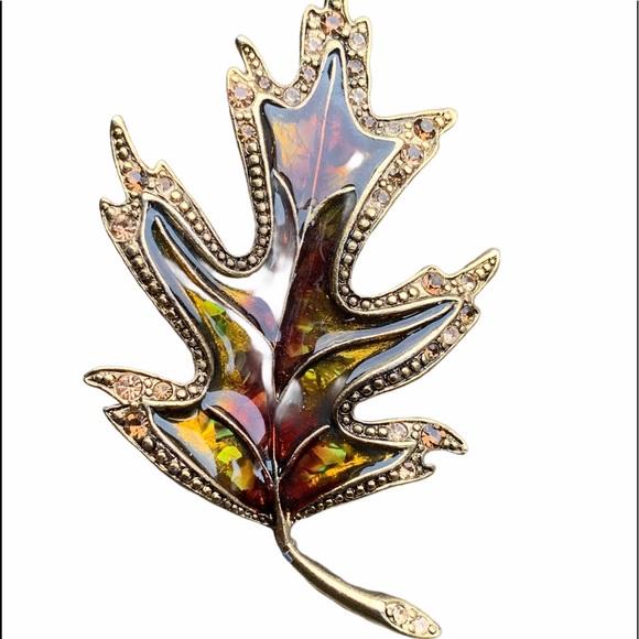 Liz Claiborne Vintage Signed LC Fall Pin / Brooch